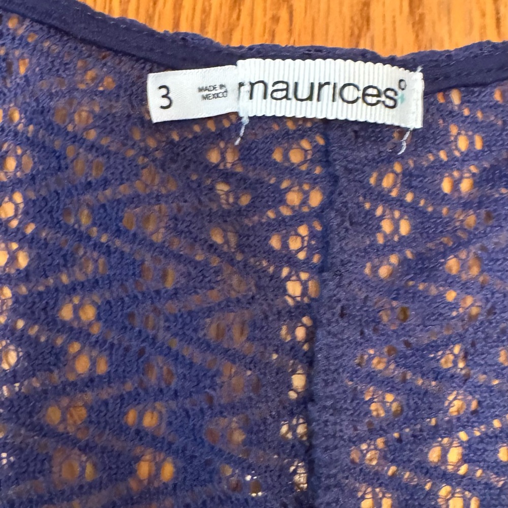 Stylish Maurices Women’s Royal Blue Lace Top Blouse Shirt Plus size 3